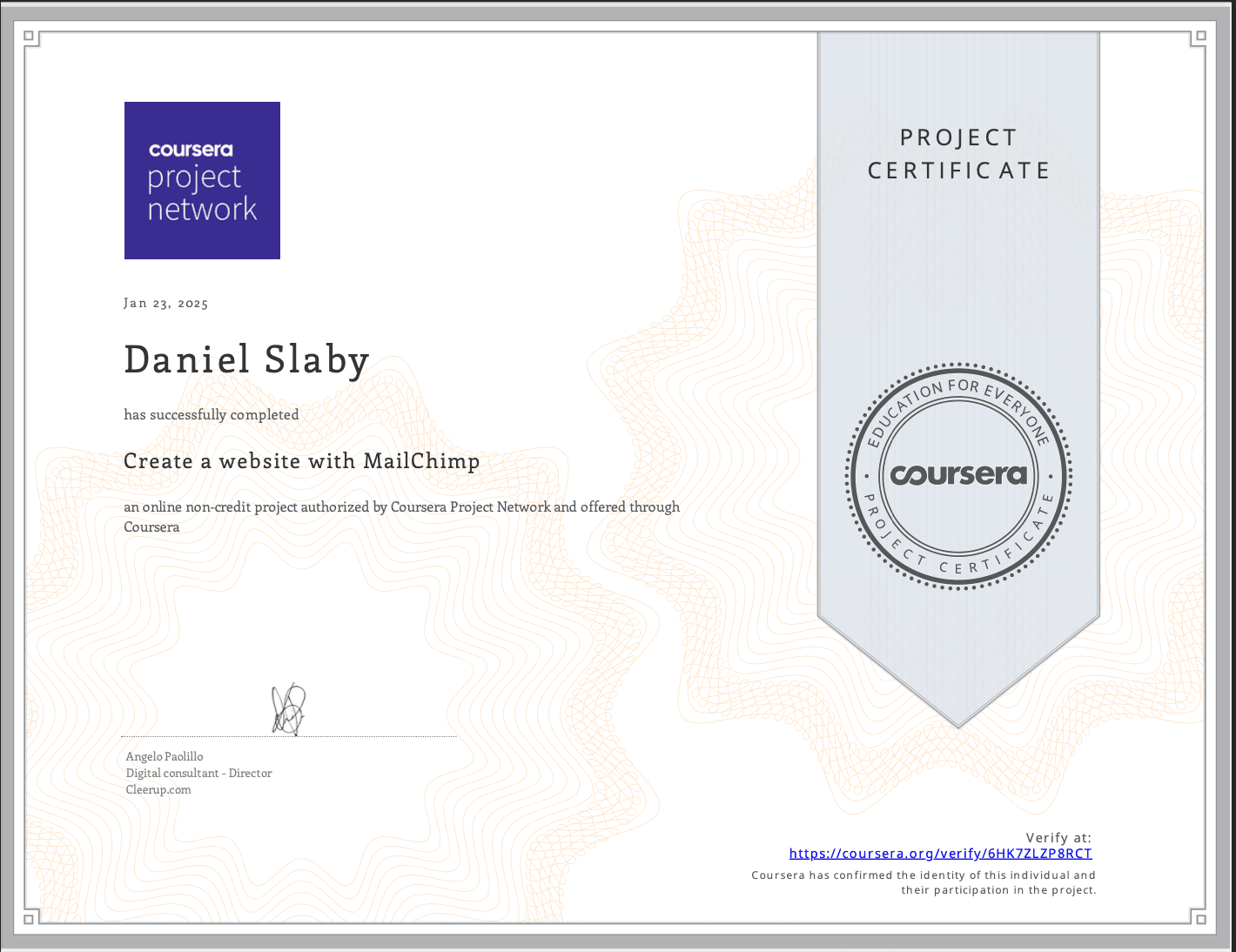 Create Website with Mailchip