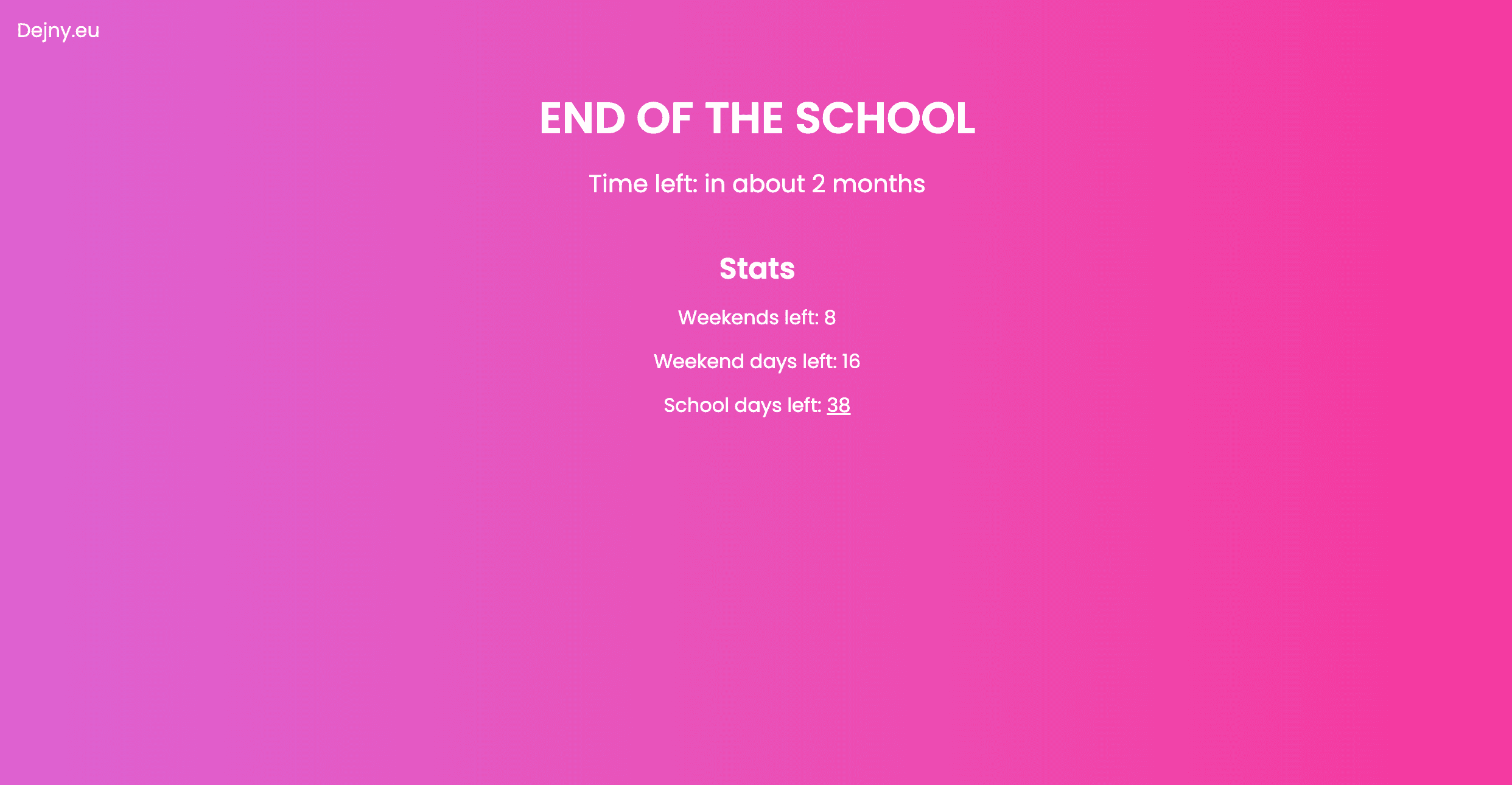 End of School Countdown